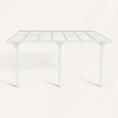 Pergola/carport Adossé Kleo 450l300 Aluminium Blanc