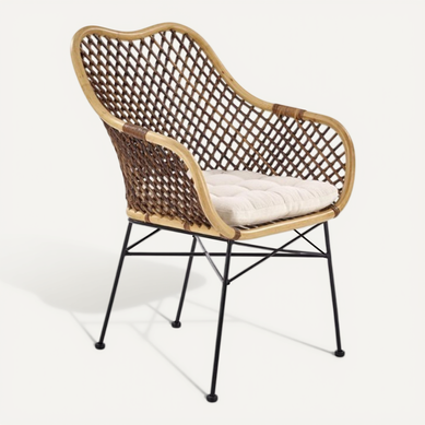 Fauteuil Rotin Pieds Acier Avec Coussin Bronx Fauteuil Rotin Pieds Acier Avec Coussin Bronx