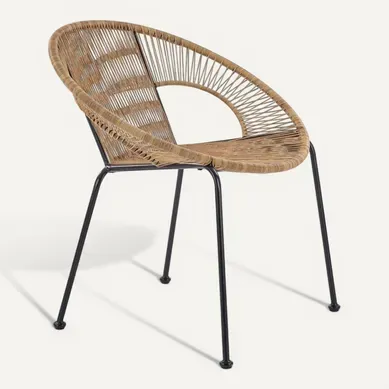 Fauteuil En Rotin Synthétique Avec Structure Noire En Acier Holidays Fauteuil En Rotin Synthétique Avec Structure Noire En Acier Holidays