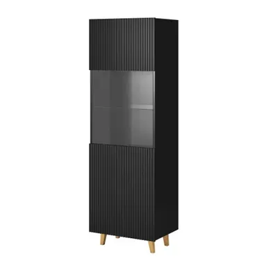 Vitrine Design Noir Mat 182 X 60cm Gustave Vitrine Design Noir Mat 182 X 60cm Gustave