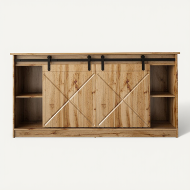 Buffet Chêne Wotan 160 Cm Portes Coulissantes Hexa