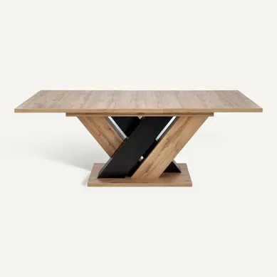 Table à Manger Extensible Noir Et Chêne Wotan 160-200cm Xenori Table à Manger Extensible Noir Et Chêne Wotan 160-200cm Xenori