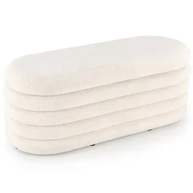 Banc Couleur Crème En Tissu Bouclé Avec Coffre De Rangement Nikola Banc Couleur Crème En Tissu Bouclé Avec Coffre De Rangement Nikola