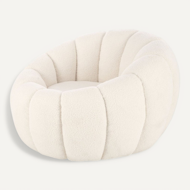 Fauteuil Rond Coquillage En Tissu Bouclette Crème Alix Fauteuil Rond Coquillage En Tissu Bouclette Crème Alix