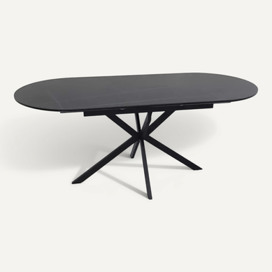 Table Extensible 140-180 Cm 8 Personnes Ovale Noire Céramique Milanoz Table Extensible 140-180 Cm 8 Personnes Ovale Noire Céramique Milanoz