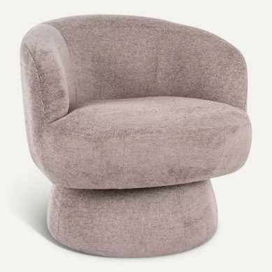 Fauteuil En Tissu Beige Pivotant à 360° Avec Dossier Arrondi Mira Fauteuil En Tissu Beige Pivotant à 360° Avec Dossier Arrondi Mira