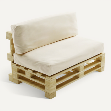 Coussins Palette Déhoussable Imperméable Lot Beige