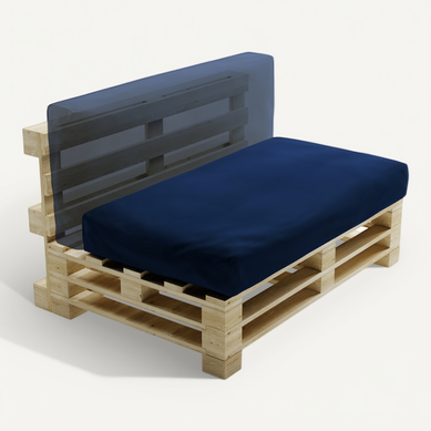 Coussin Palette Déhoussable Imperméable 120 X 60 Cm Bleu