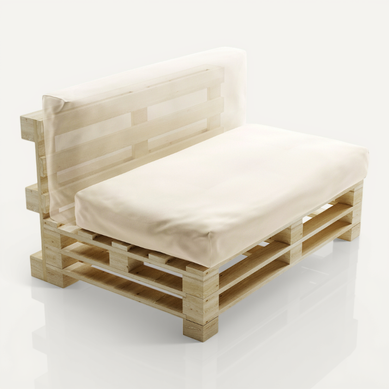 Coussin Palette Déhoussable Imperméable 120 X 60 Cm Beige