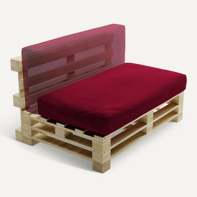 Coussin Palette Déhoussable Imperméable 120 X 60 Cm Rouge
