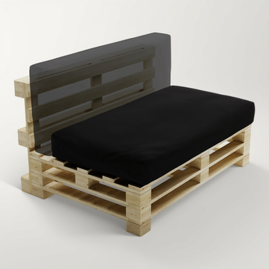 Coussin Palette Déhoussable Imperméable 120 X 60 Cm Noir