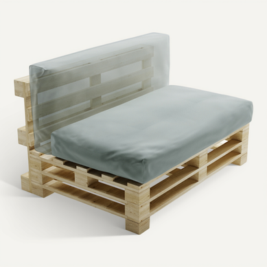 Coussin Palette Déhoussable Imperméable 120 X 60 Cm Gris Clair