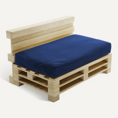Coussin Palette Déhoussable Imperméable Assise 120 X 80 Cm Bleu