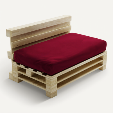 Coussin Palette Déhoussable Imperméable Assise 120 X 80 Cm Rouge