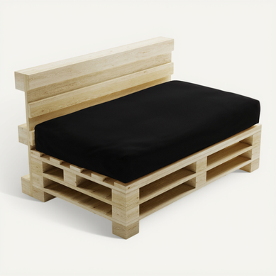 Coussin Palette Déhoussable Imperméable Assise 120 X 80 Cm Noir