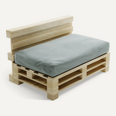 Coussin Palette Déhoussable Imperméable Assise 120 X 80 Cm Gris Clair