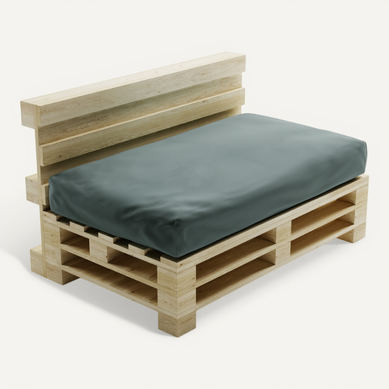 Coussin Palette Déhoussable Imperméable Assise 120 X 80 Cm Gris Foncé