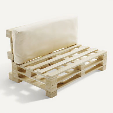 Coussin Palette Déhoussable Imperméable Dossier 120 X 40 Cm Beige