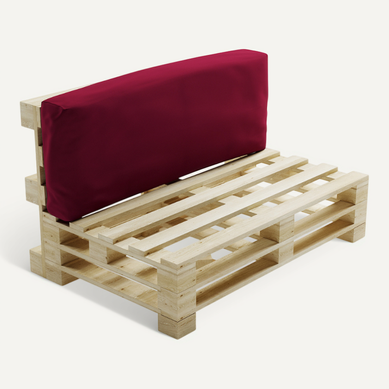 Coussin Palette Déhoussable Imperméable Dossier 120 X 40 Cm Rouge