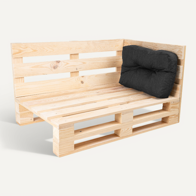 Coussin Palette Angle En Polyester 60x40 Cm Noir
