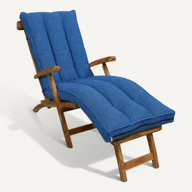 Coussin Bain De Soleil Déhoussable 190x60x15 Cm Bleu Coussin Bain De Soleil Déhoussable 190x60x15 Cm Bleu