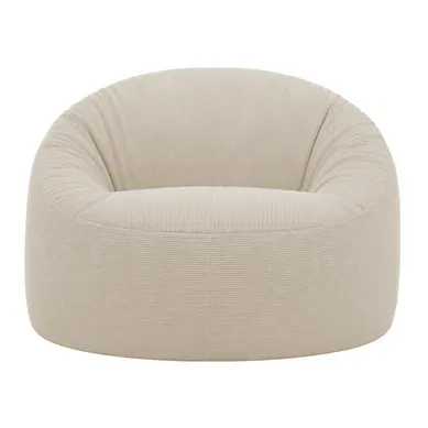 Pouf Déhoussable Velours Côtelé 100 Cm Beige Pouf Déhoussable Velours Côtelé 100 Cm Beige