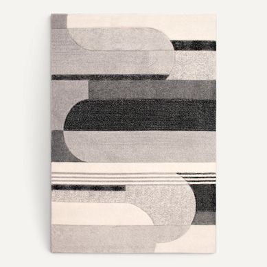 Tapis 160x230 cm ANZIO Noir/blanc vue de face