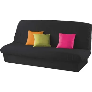 Housse Clic Clac 120 À 140 Cm - 185 À 200 Cm Polyester Uni Essentiel Noir Housse Clic Clac 120 À 140 Cm - 185 À 200 Cm Polyester Uni Essentiel Noir