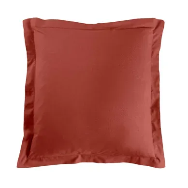 Parure De Lit 240 X 220 Cm Unie 57 Fils – Linaé Terracotta – 2 Taies 63 X 63 Cm Incluses