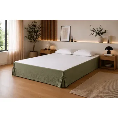 Cache-sommier 160 X 200 Cm Double Gaze De Coton Gaïa Romarin – Qualité Haut De Gamme Cache-sommier 160 X 200 Cm Double Gaze De Coton Gaïa Romarin – Qualité Haut De Gamme