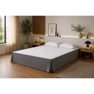Cache-sommier 160 X 200 Cm Double Gaze De Coton Gaïa Anthracite – Qualité Haut De Gamme Cache-sommier 160 X 200 Cm Double Gaze De Coton Gaïa Anthracite – Qualité Haut De Gamme