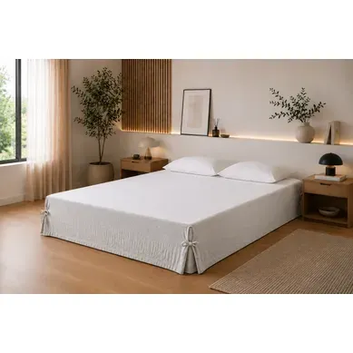 Cache-sommier 160 X 200 Cm Double Gaze De Coton Gaïa Nuage – Qualité Haut De Gamme Cache-sommier 160 X 200 Cm Double Gaze De Coton Gaïa Nuage – Qualité Haut De Gamme