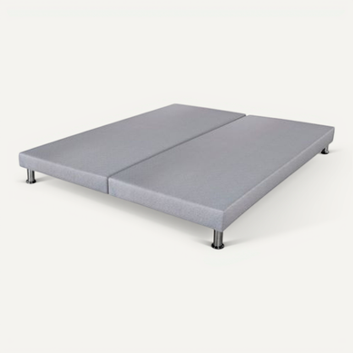 Sommier Déco Sr9 + Pieds - Gris Clair 2x90x190 - Lattes Bois Massif - H.13 Cm