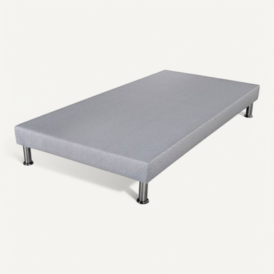 Sommier Déco Sr9 + Pieds - Gris Clair 90x190 - Lattes Bois - H.13 Cm - Made In France