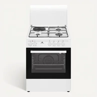 Cuisinière Mixte Posable 3 Gaz + 1 électrique Four 66 L Blanc Cuisinière Mixte Posable 3 Gaz + 1 électrique Four 66 L Blanc