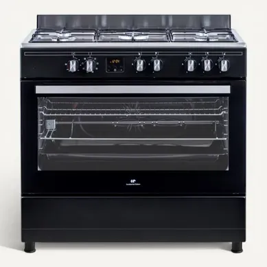 Cuisinière Pose Libre 5 Brûleurs Gaz et Four électrique 95 L Noir Mat Cuisinière Pose Libre 5 Brûleurs Gaz et Four électrique 95 L Noir Mat