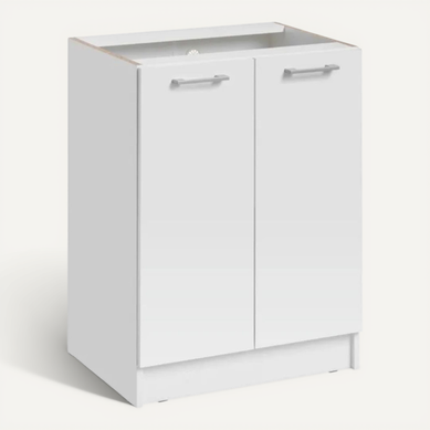 Meuble Bas De Cuisine Eco Blanc 2 Portes L 60 Cm