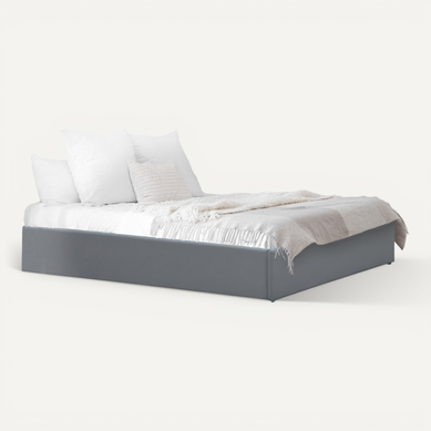 Lit Simple En Pvc Avec Coffre "ava" - 90 X 190 Cm - Gris