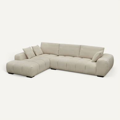 Canapé D'angle "monceau" Tissu Bubble  - 3 Places - Beige