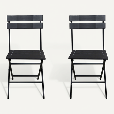 Lot De 2 Chaises De Jardin Pliable En Plastique "tenerife" - Gris Anthracite