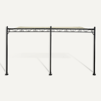Pergola Tonnelle Adossée En Métal - 3 X 4 M - Beige