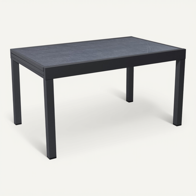 Table De Jardin En Aluminium Extensible "lagos" - 140/280 X 90 X 76 Cm - Noir