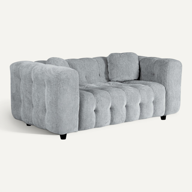 Canapé Droit En Tissu Bubble Chenille "vendome" - 2 Places - Gris