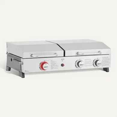 Plancha Barbecue À Gaz Avec Grille Et Plancha "flamo" - 3 Bruleurs - Gris Plancha Barbecue À Gaz Avec Grille Et Plancha "flamo" - 3 Bruleurs - Gris