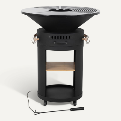 Barbecue Plancha Brasero à Charbon Et Bois "cesar Premium" - D. 81 Cm - Noir Barbecue Plancha Brasero à Charbon Et Bois "cesar Premium" - D. 81 Cm - Noir