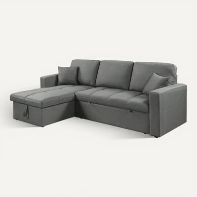 Canapé D'angle Convertible/réversible Style Bubble "alain" - 3 Places - Gris