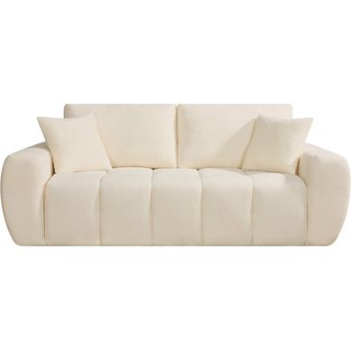 Canapé Droit En Tissu Style Bubble "léonie" - 3 Places - Beige