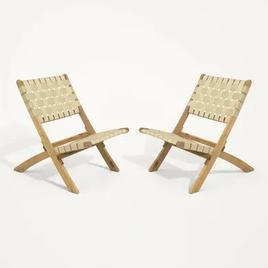 Lot De 2 Chaises De Jardin En Bois "hanoi" - Beige Lot De 2 Chaises De Jardin En Bois "hanoi" - Beige