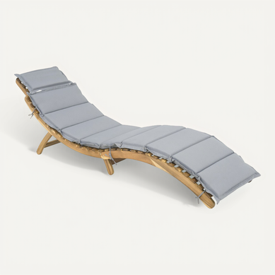 Bain De Soleil En Bois Avec Coussins Inclus "jakarta" - Gris Bain De Soleil En Bois Avec Coussins Inclus "jakarta" - Gris