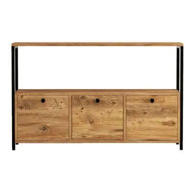 Buffet En Bois "nero" - 120 X 30 X 75 Cm - Pin Atlantique Noir